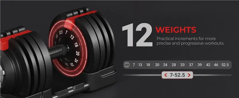 Product Introduction of 【#FathersDayGift】Yaheetech Adjustable Dumbbell Set 40LB/52.5LB/90LB with Anti-Slip Handle. Tray for Home Gym Training. Durable Steel Construction 7