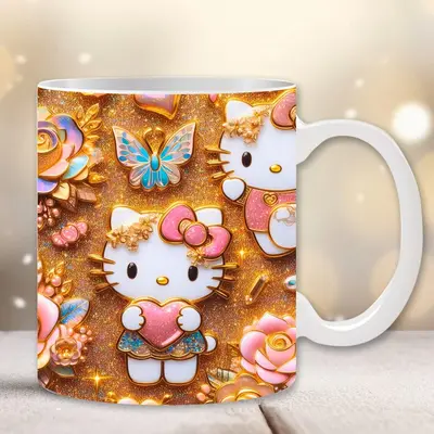 Hello Kitty Cafe shops mug gold