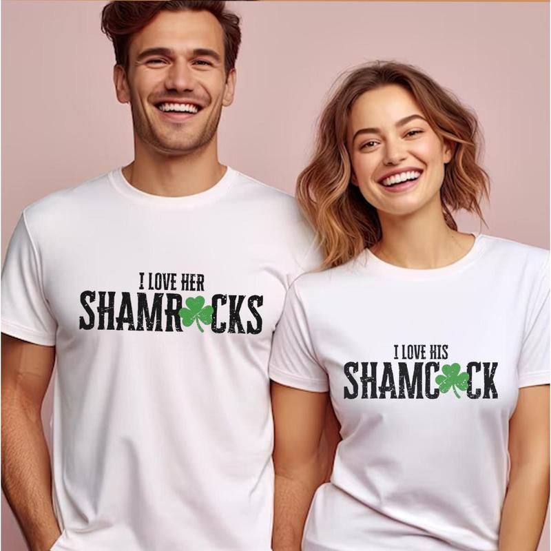 I Love Her Shamrocks T-Shirt St Patrick's Day Couples Gifts I Love Her Shamrocks T-Shirt St Patrick's Day Couples Gifts