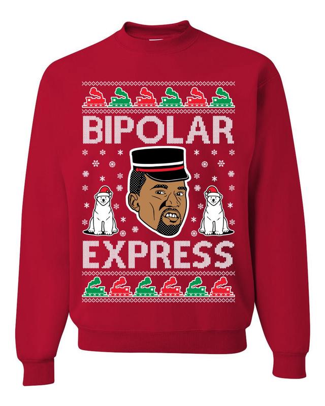 TikTok Shop Kanye Bipolar Express Ugly Christmas Sweater Unisex Crewneck Graphic Sweatshirt Holiday Sweatshirt Christmas Gift Ideas Christmas Graphic Sweatshirt 2024 Gift for Girlfriend Gift for her G...