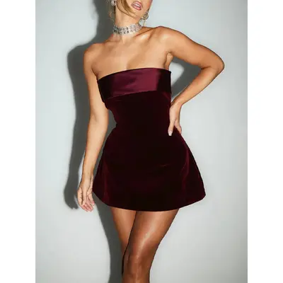 Adeirlina red velvet dress offers