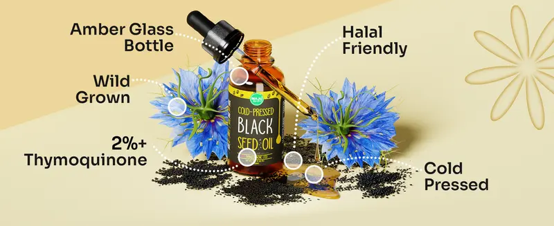 Product Introduction of MAJU Black Seed Oil Liquid Dropper (2oz) - Travel Size Nigella Sativa Oil Dropper, High Thymoquinone, Blended Wellness Supplement, Immunity and Digestion 5