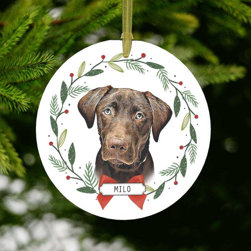 TikTok Shop Custom Dog Ornament Made from Photo Dog Ornament Personalized Gift for Dog Mom Pet Portrait Ornament Custom Cat Christmas Ornament