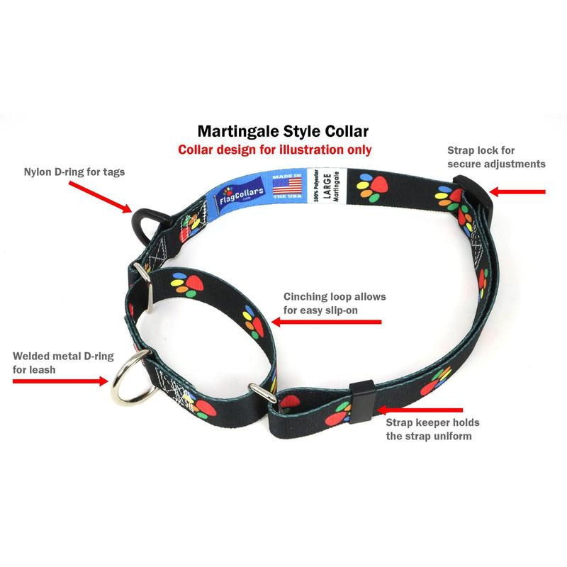 TikTok Shop El Salvador Dog Collar Quick Release or Martingale Style Made in NJ USA