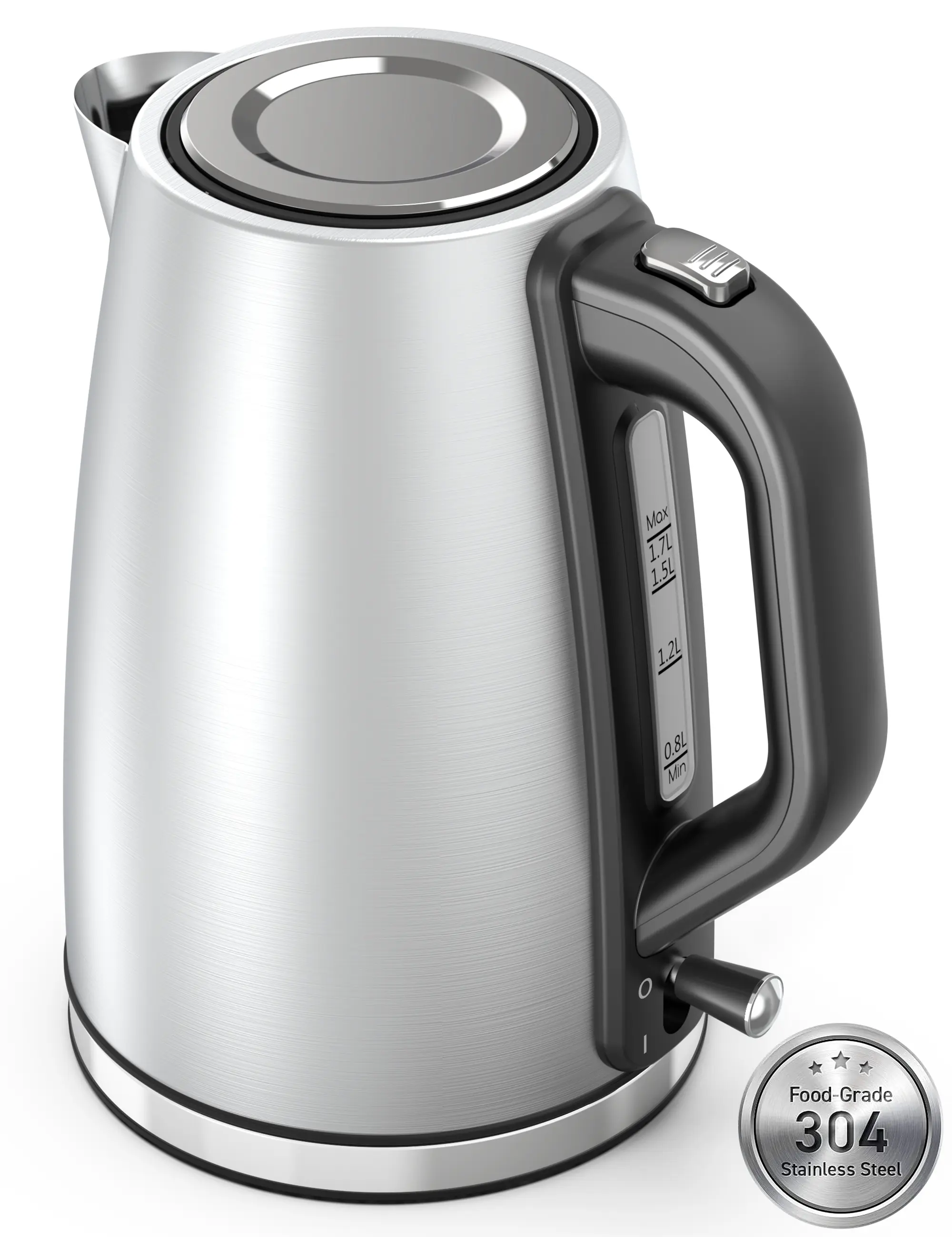 Paris Rhône Tea Kettle Electric EK002, 1.7L Visual Water Window Stainless Steel Electric Kettle, 1500W BPA-Free Electric Kettles for Boiling Water, Auto Shut Off & Boil-Dry Protection
