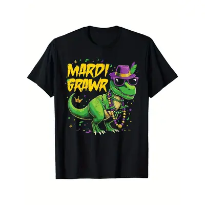 Kids Mardi Gras Shirt Dinosaur T Rex Beads Costume Grunge Kids Mardi Gras Shirt Dinosaur T Rex Beads Costume Grunge