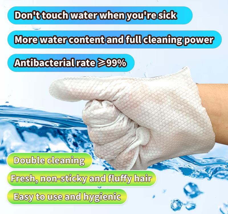 Product Introduction of WLP : Pet Glove Wipes for Dogs & Cats,Hypoallergenic Pet Wipes Disposable No-Rinse Grooming,6PCS 2