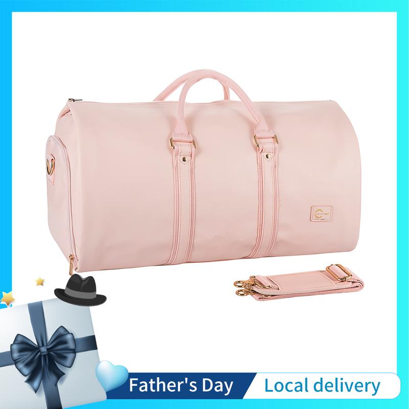 seyfocnia Convertible Travel Garment Bag, Carry on Garment Plunjezak voor Mannen Vrouwen - 2 in 1 Hangende Koffer Pak Zakelijke Reistas, roze, Modieus