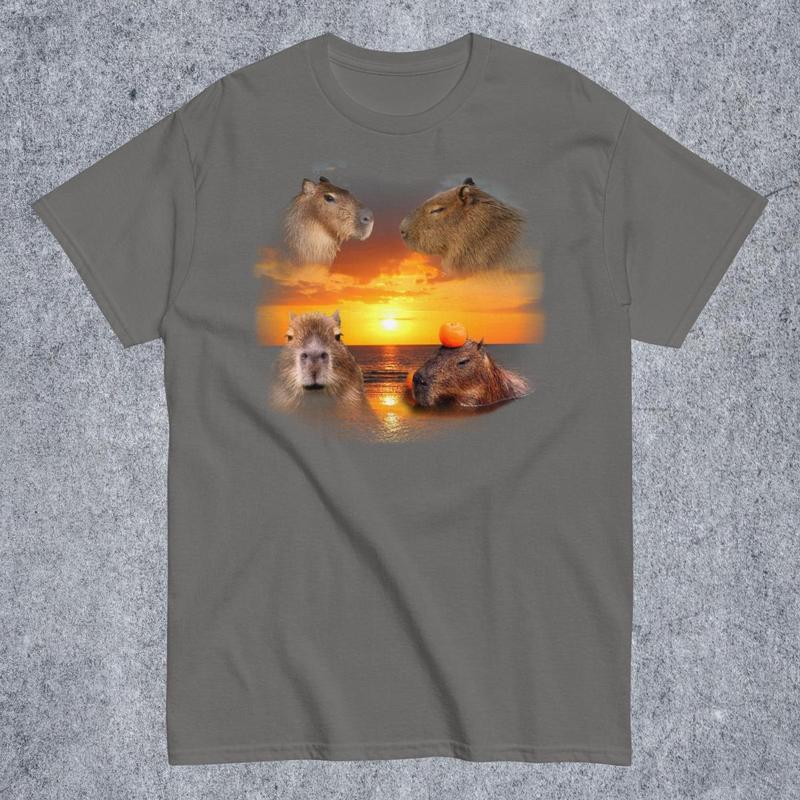 Vintage Capybara Shirt Sunset Vintage Capybara Shirt Sunset