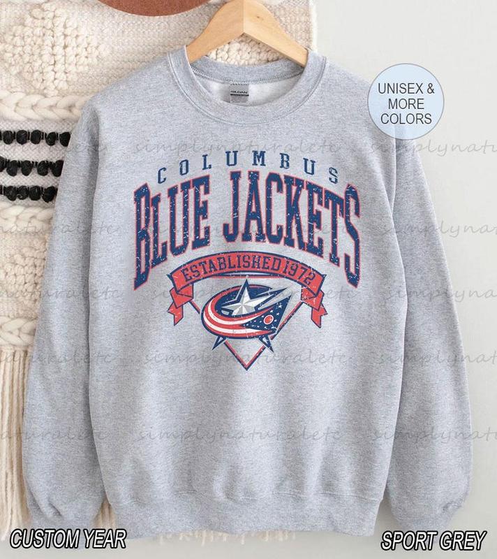 TikTok Shop Columbus Blue Jackets Sweatshirt Crewneck Vintage Blue Jackets shirt Columbus Hockey Fan shirt Hockey Tee Blue Jackets Sweatshirt