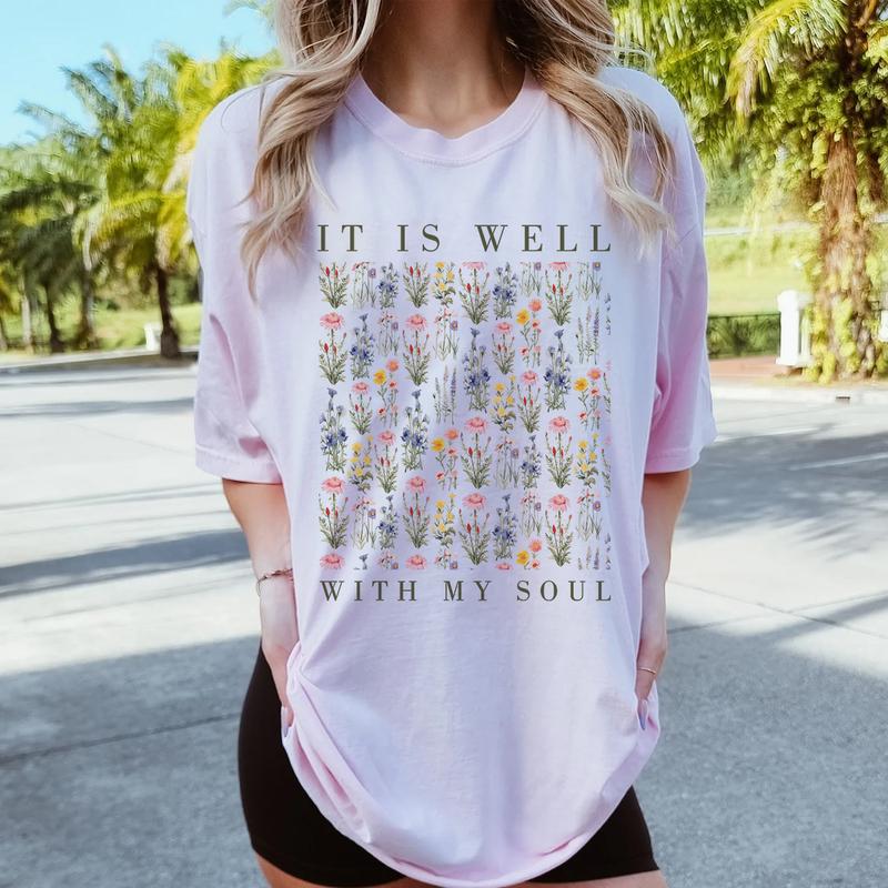 Christian Women T Shirt Well with My Soul Jesus Christian Women T Shirt Well with My Soul Jesus