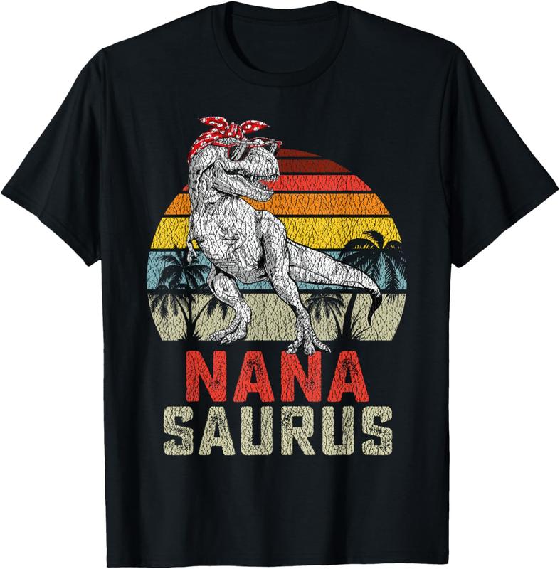 Cute Nanasaurus T Shirt With Floral Dinosaur Cute Nanasaurus T Shirt With Floral Dinosaur