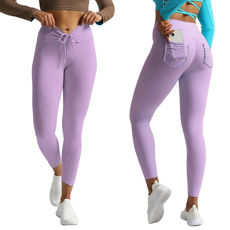 Drawstring workout leggings best sale