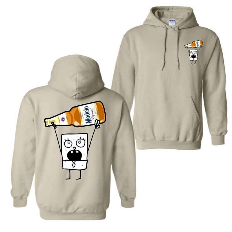 TikTok Shop Doodlebob Modelo Cerveza Especial Essential 2 Sided Hoodie Funny Hoodie Full Color Hoodie For Men For Women