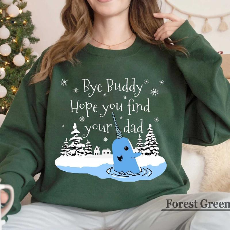 TikTok Shop Buddy elf narwhal funny xmas sweater for men for women unisex sweater