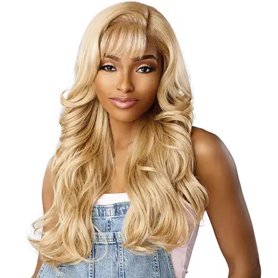 Sexy blonde fashion ash bone beige straight h.d balayage lace front wig