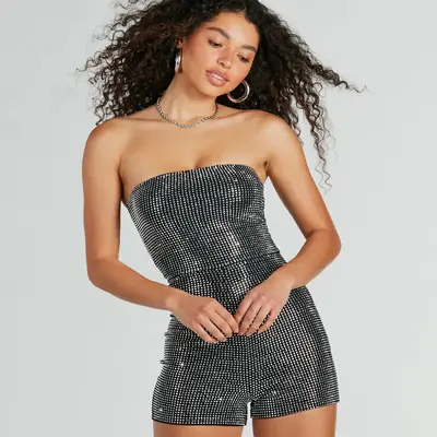 Selected Rhinestone Romper TikTok Shop