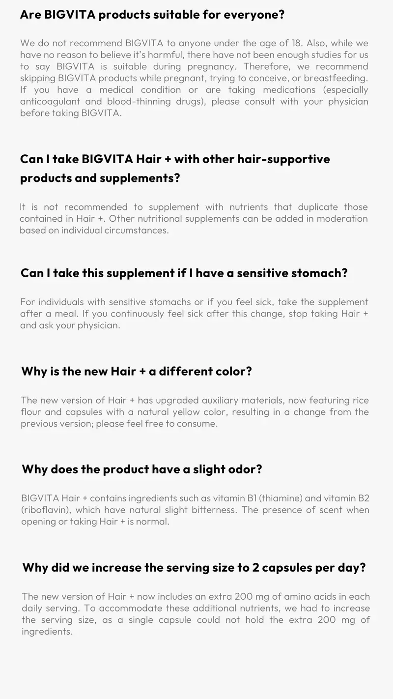 Product Introduction of BIGVITA Hair+ | Vegan Gluten Free Haircare Supplements for Women and Men, Vitamins for Healthy Natural Faster Hair Growth 21