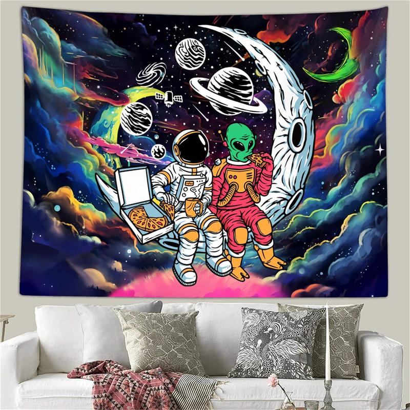 TikTok Shop Funny Tapestry Space Astronaut Alien for Bedroom Cool Trippy Universe Planet Art Tapestries Wall Hanging College Dorm Decor Poster 60 40in