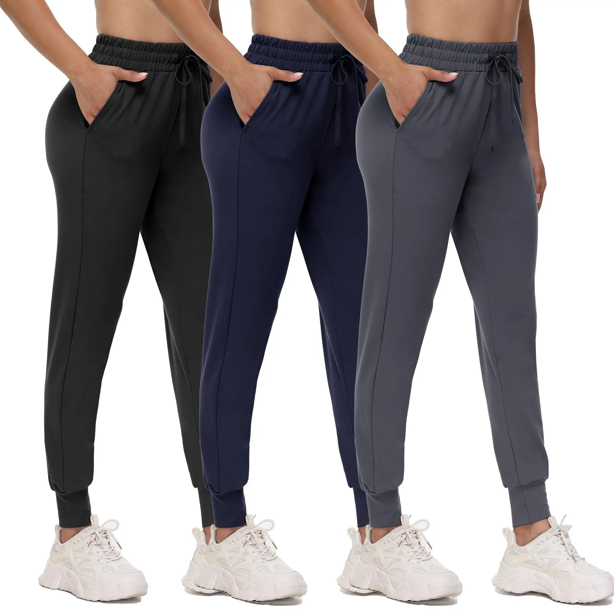 POSESHE Women's High Waisted Plus Size Sweatpants, Slim Fit Drawstring