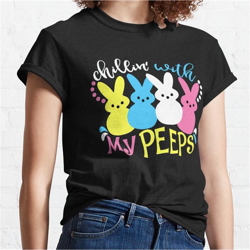 Funny Chillin' With My Peeps Funny Easter Bunny Eggs T Shirt Funny Chillin' With My Peeps Funny Easter Bunny Eggs T Shirt