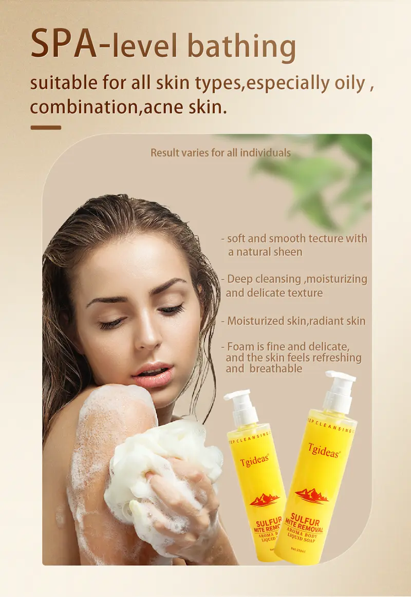 Product Introduction of Buy 1-Get 1 Free! "Tgideas Sulfur Soap Shampoo & Body Wash Only $16.9 - Fights Acne & Dandruff - Deep Cleansing for Men & Women" Clear Gentle 17