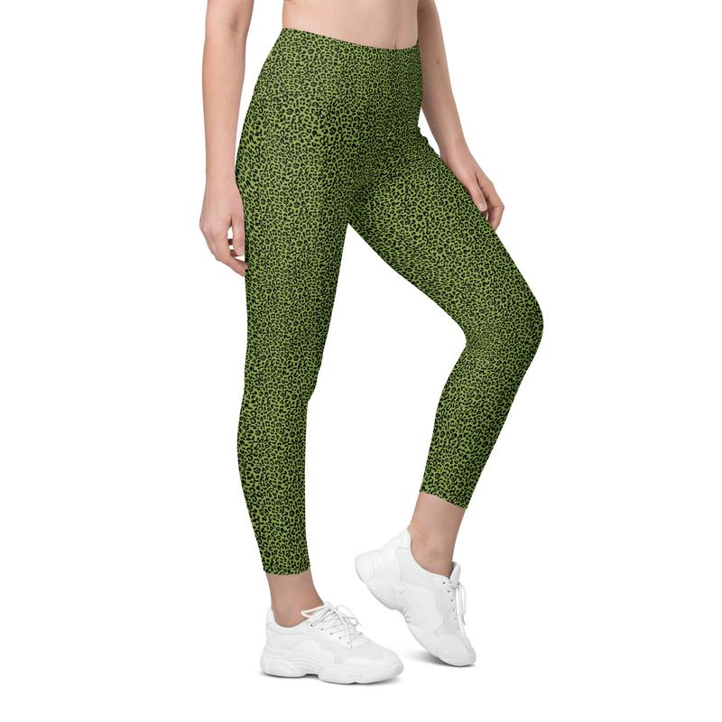 Green leopard print leggings best sale