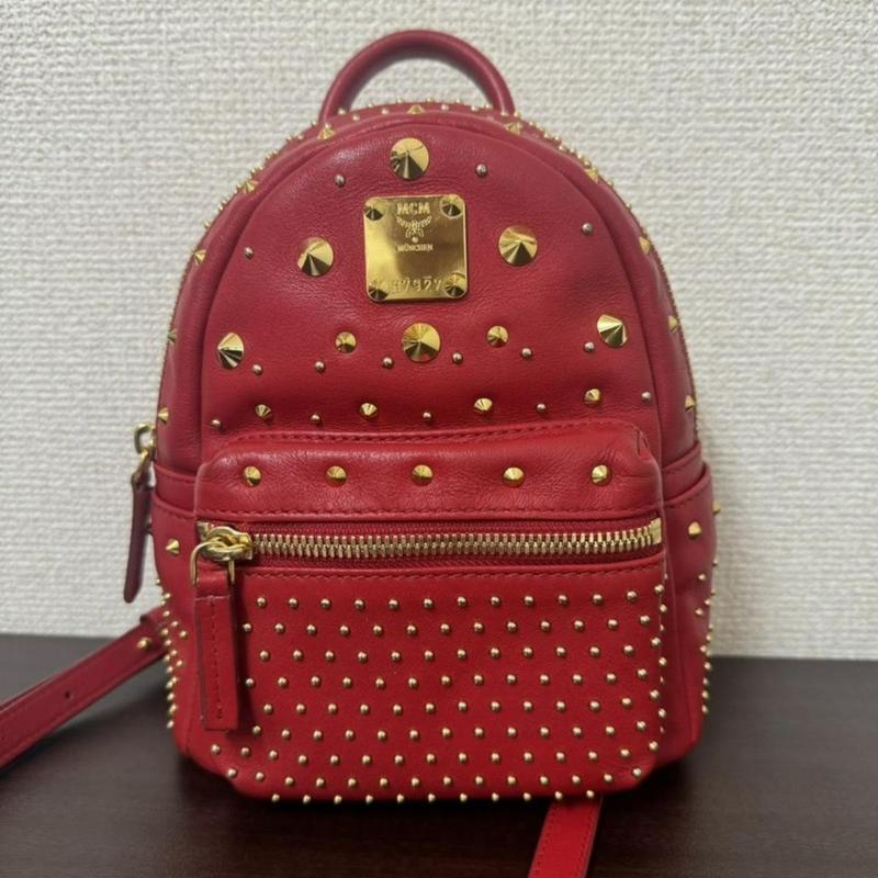 TikTok Shop: Pre-owned MCM Leather Backpacks Stud Mini 3way Backpack  FM0730150