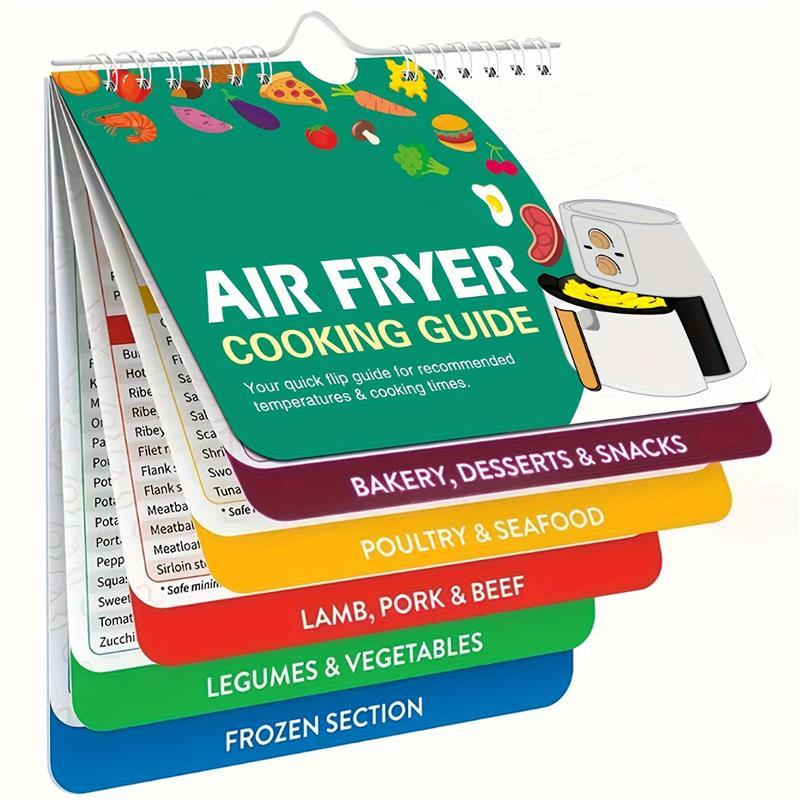 TikTok Shop Complete Air Fryer Pressure Cooker Guide Set with Cooking Times Chart Recipe Booklets Magnets Kitchen Conversion Chart Other Materials
