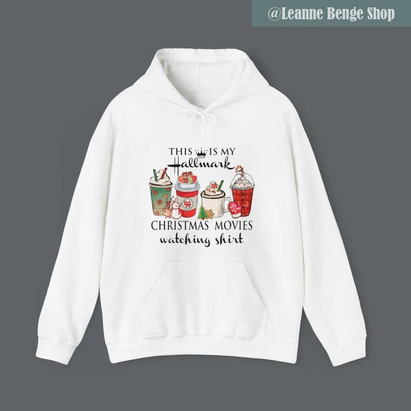 TikTok Shop This is My Hallmark Christmas Movie Watching Hoodie Hallmark Movies Shirt Holiday Spirit Hoody Hallmark Hooded Classic Fashion