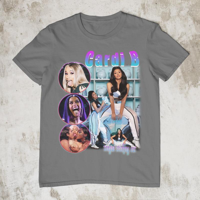 TikTok Shop Cardi B shirt Retro 90s Cardi B sweatshirt tshirt Rap shirt Hip Hop Cardi B t shirt art poster tongue sticking out unisex tees shirt