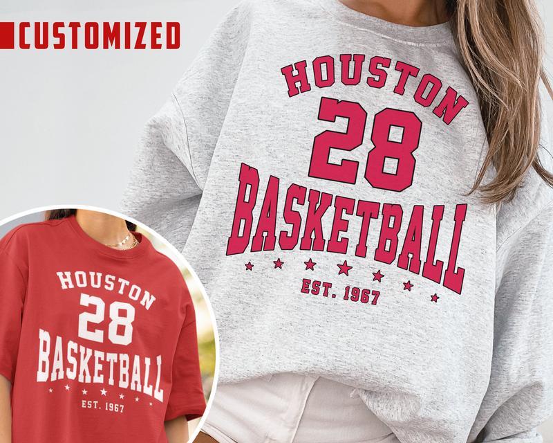 TikTok Shop Customized Houston Rocket Sweatshirt T shirt Rockets Sweater Houston 1967 Rockets T shirt Vintage Houston Basketball Fan Shirt