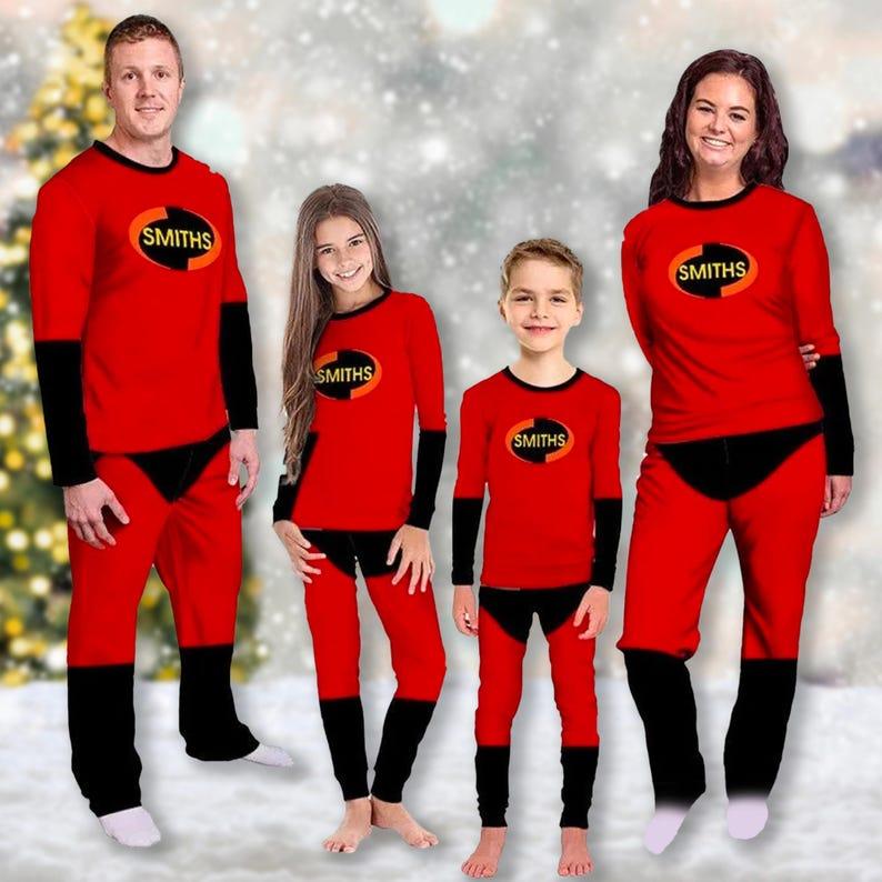 TikTok Shop Custom The Incredible Pajamas Set Incredible Pajamas Christmas For Family Incredibles Halloween Costume Superhero Matching Family Shirt