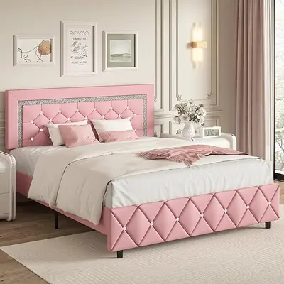 Queen bed frame girly hotsell