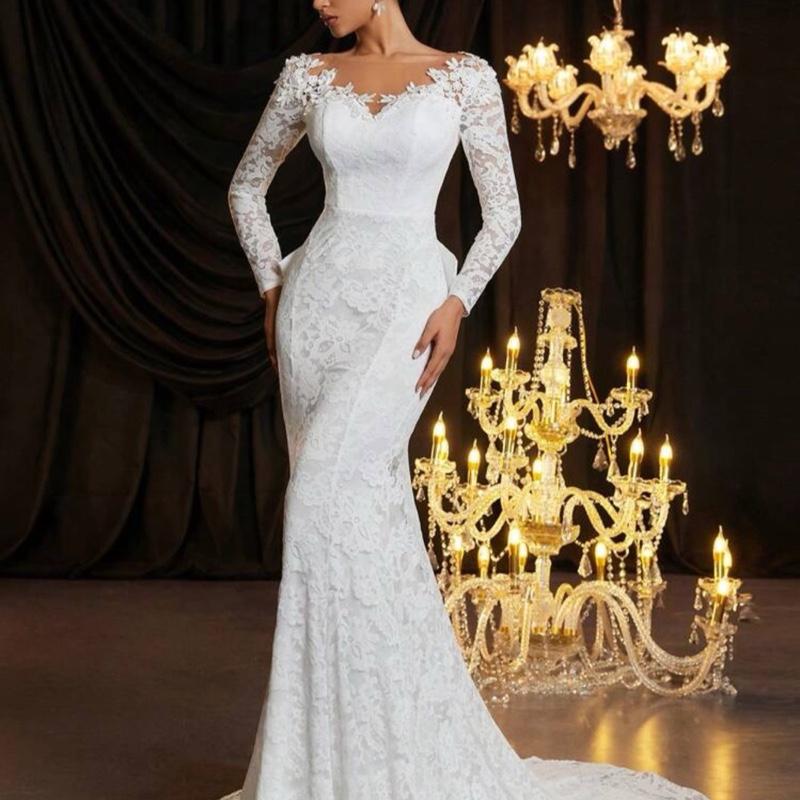 Tulle High Collar White Long Mermaid Evening Dress Tulle High Collar White Long Mermaid Evening Dress