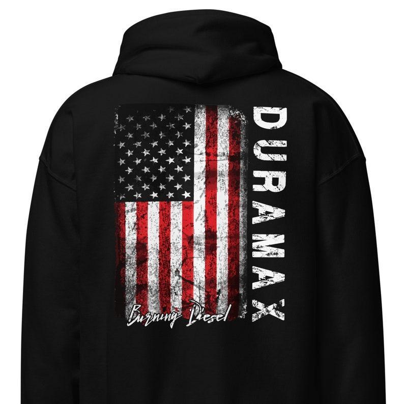 TikTok Shop LLY Duramax Hoodie Diesel Truck Hoodie With American Flag On Back For Women and Men Sweatshirt Hoodie Comfort Colors