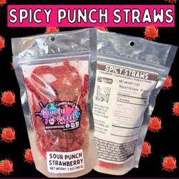 SPICY STRAWBERRY PUNCH STRAWS - punch straws with Mexican Candy Twist