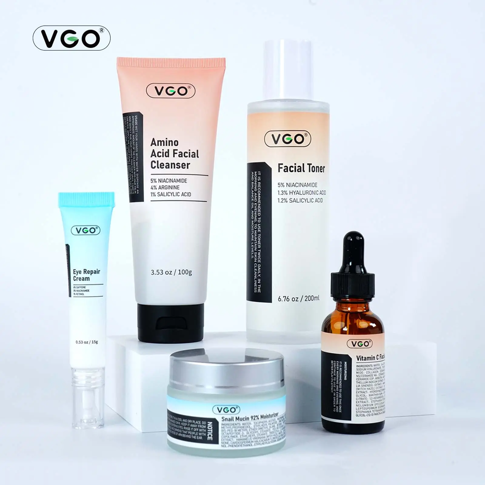 VGO Skincare Five-step Routine Daily care Repair Moisturizing Improving skin condition-A