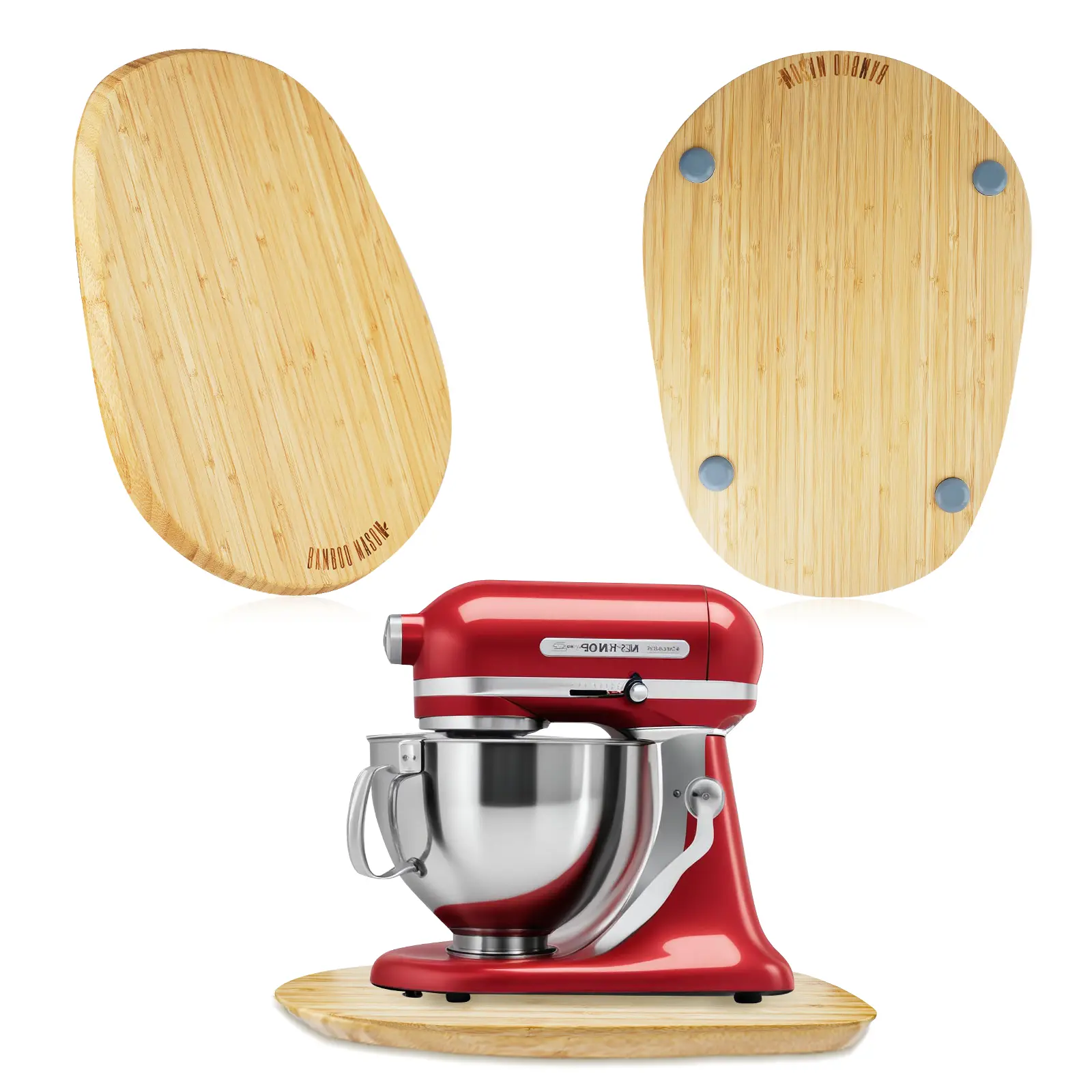 ONEHAUS Bamboo Mixer Slider Mat - Appliance Slider for Tilt Head Kitchen aid Stand Mixer, Kitchen Storage Mover Sliding Tray for Kitchen aid