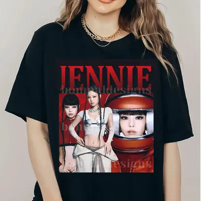 BLACKPINK ジェニ Ruby ブラック Tシャツ L Jennie Blackpink Ruby