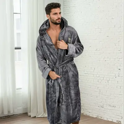 Men Robe With Hood U2SKIIN Mens Robe With Hooded, Full Length