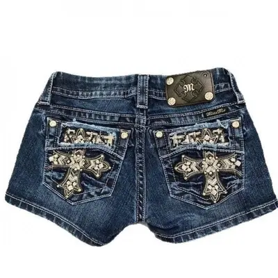 Jeans Shorts with The Pockets Hanging Out TikTok Shop