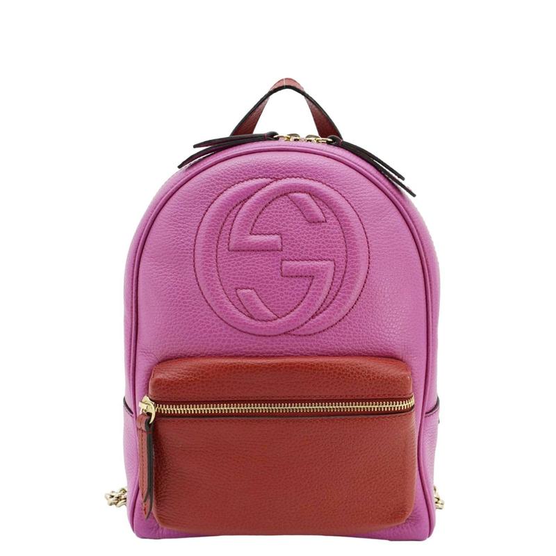 TikTok Shop Pre owned GUCCI Leather Backpacks Soho Backpack Pink 431570