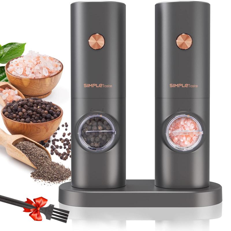 Electric Pepper Grinder, Battery Operated Salt Grinder, Automatic Pepper  Mill With Led Light, One-hand Button Control, Adjustable Coarseness, Black  Pe