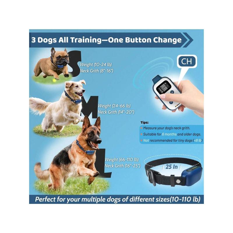 TikTok Shop Dog Training Collar For Small Medium Large Dogs 10 110lbs Shock Collar With Remote 3300Ft Vibration Beep Shock Modes Adjustable Levels 1 100 IP67 Waterproof