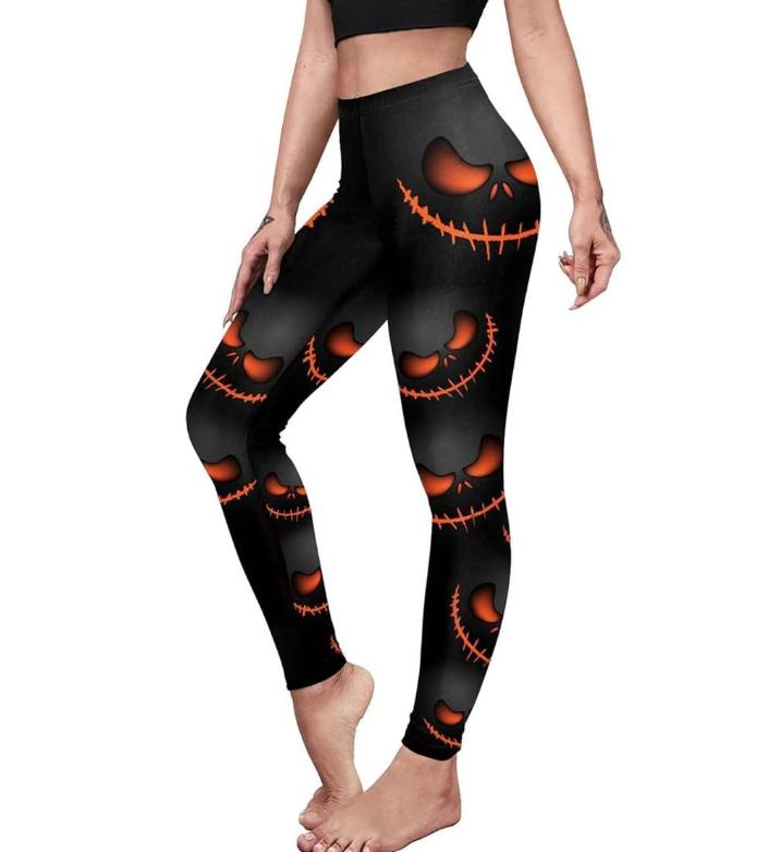 TikTok Shop Halloween Cosplay Leggings Outfit Tights for Women Girls Clothes Pumpkin Horror Nights Witch Bat Sugar Skull Leggings 10