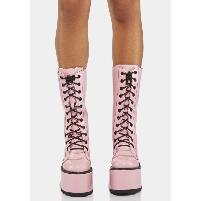 TikTok Shop Pink Dune Platform Boots