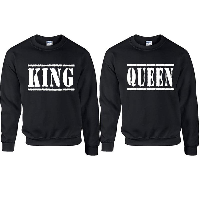 TikTok Shop King Queen Couple Matching Sweaters Couple Crewnecks