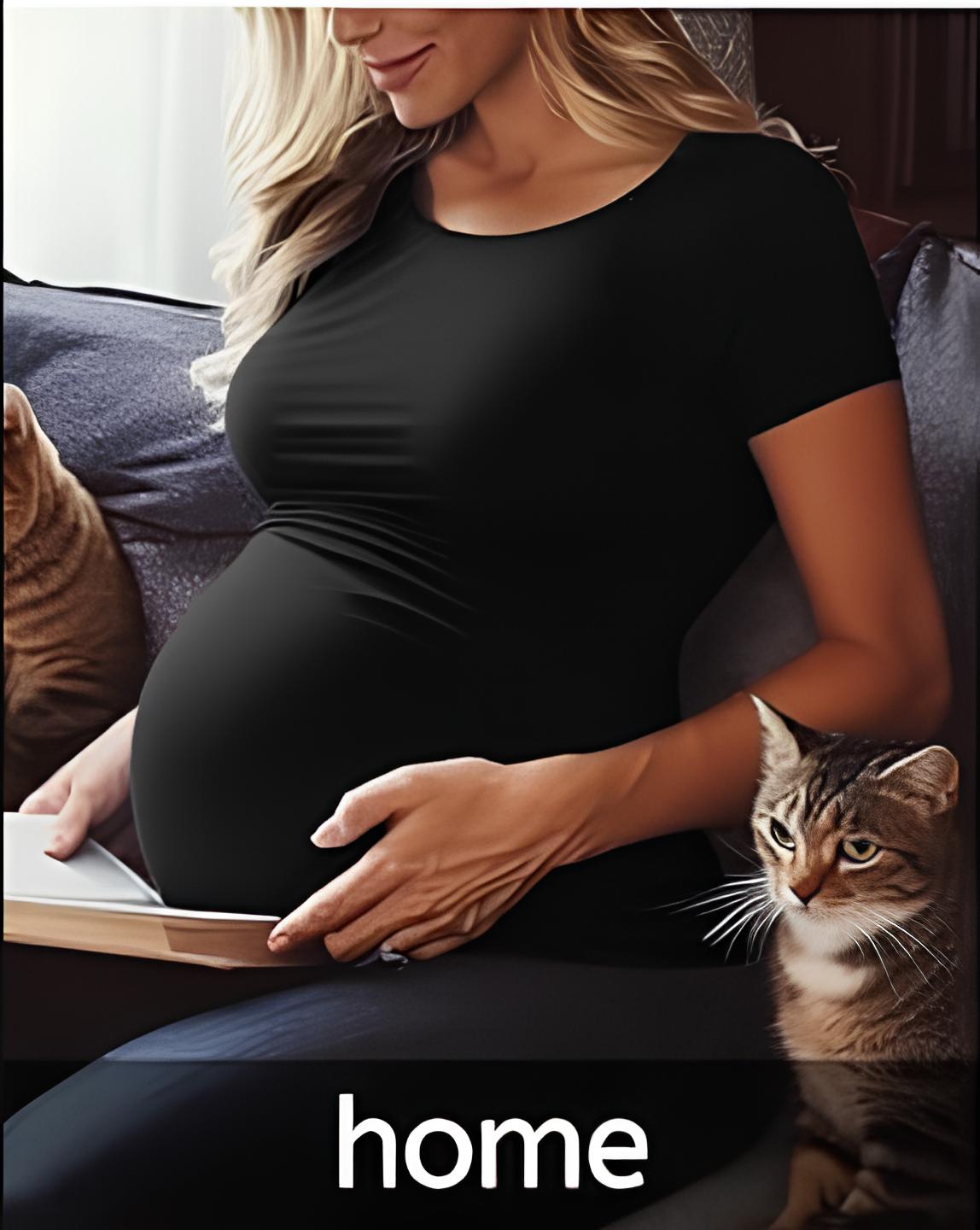 Side Ruched Maternity T-Shirt – Soft Crew Neck, Short Sleeve Tee, Casual Pregnancy Top 4 52b4178edcf4428a825d24829ceba20c~tplv omjb5zjo8w origin jpeg