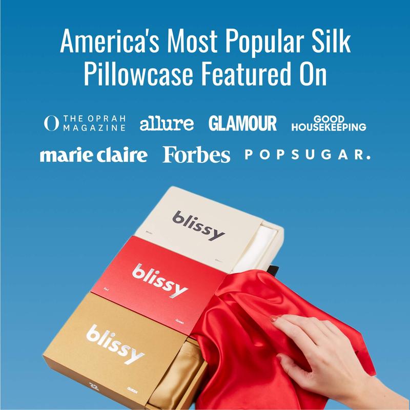 Blissy Silk Pillowcase - 100% Pure Mulberry Silk - Improve Your Hair, Skin and Health While You Sleep! - The Only Award Winning & Dermatologist Approved Silk Pillowcase 2